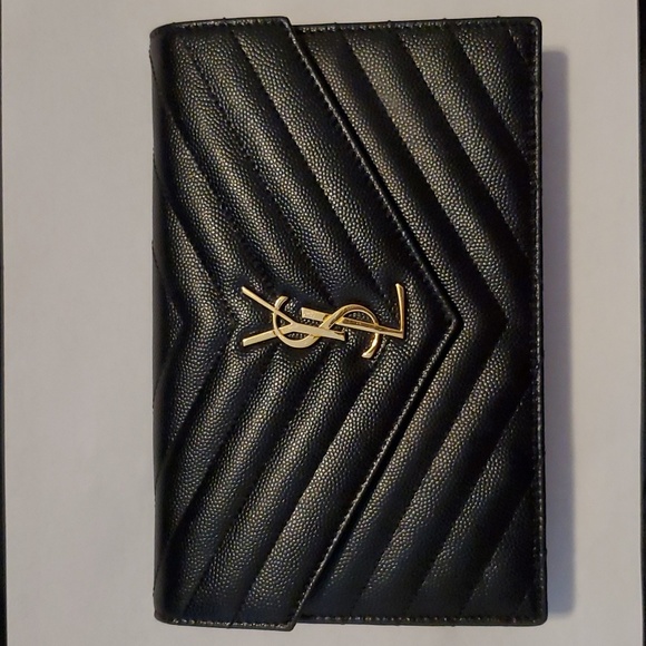 Saint Laurent Handbags - Saint Laurent Quilted Envelope Black/Gold Wallet on Chain Bag - Used